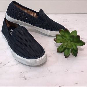 Sperry Top-Sider Navy Blue White Flats Loafers 6 M